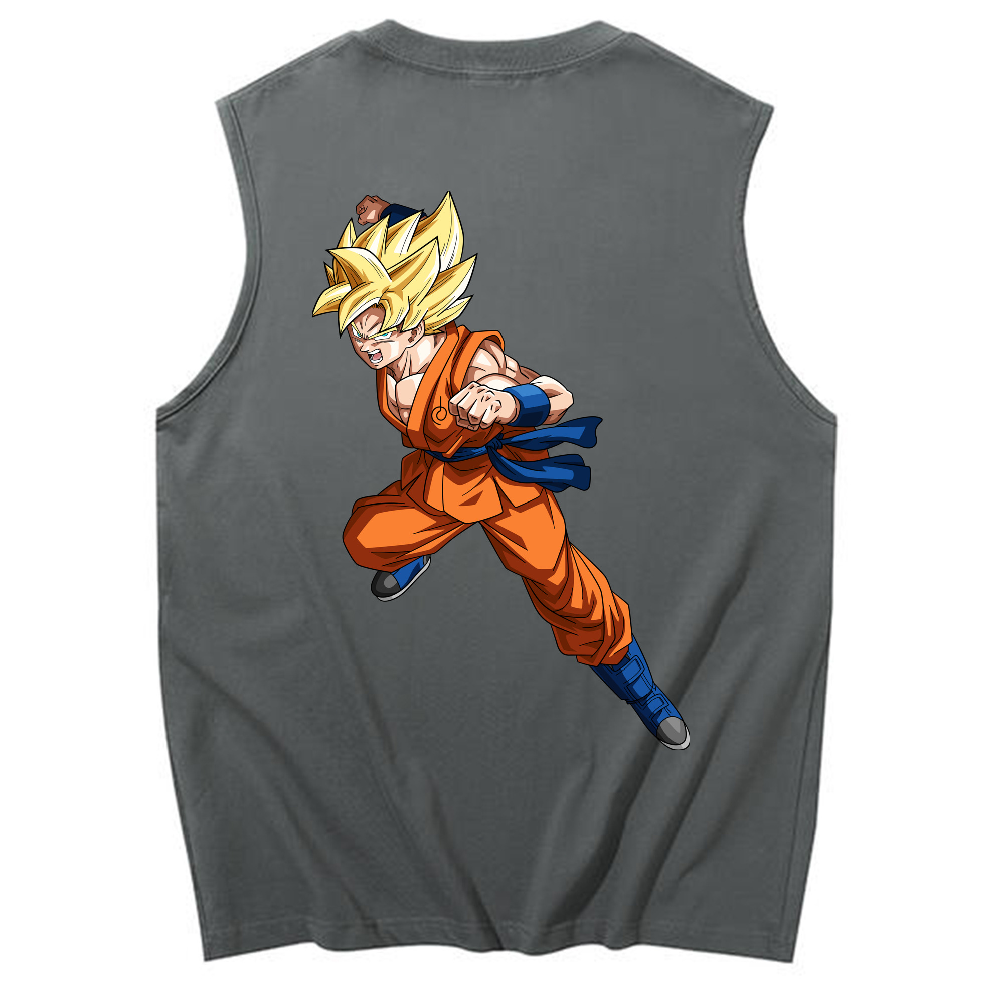 （画像用） ドラゴンボール 孫悟空（そん ごくう）Son Goku カカロット DRAGON BALL Kakarotto コットン100％タンクトップ（背面プリント）